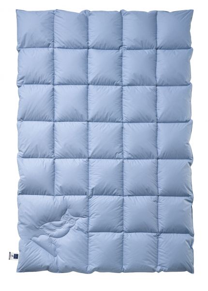 Billerbeck HERMINE® Mono - Ganzjahres Daunendecke mit einem Bezug in Jeans-blau