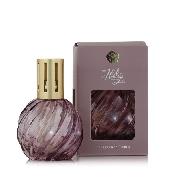THE HERITAGE COLLECTION: FRAGRANCE LAMP - SPIRAL GLASS - MAUVE